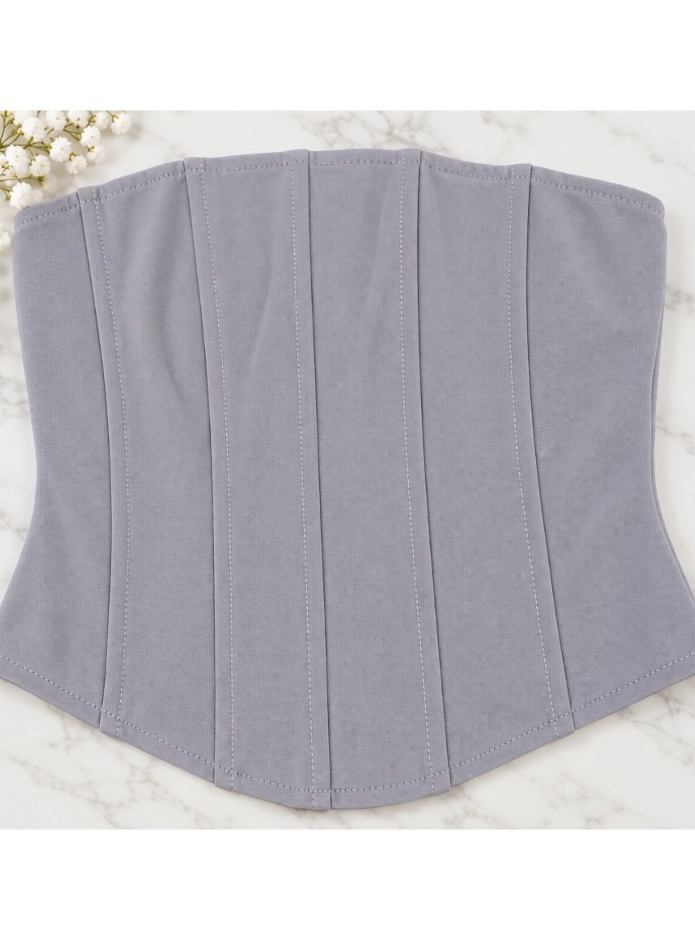 Windsor Light Gray Strapless Corset Top